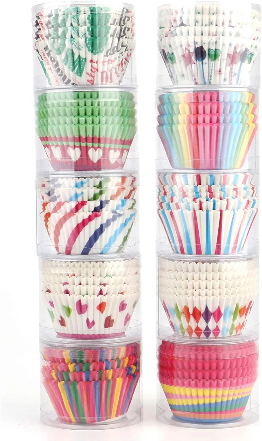 First-Class Tosnail 1000 Pack Paper Baking Cups Cupcake Liners Muffin Liner – Assorted 10 Styles Powerful