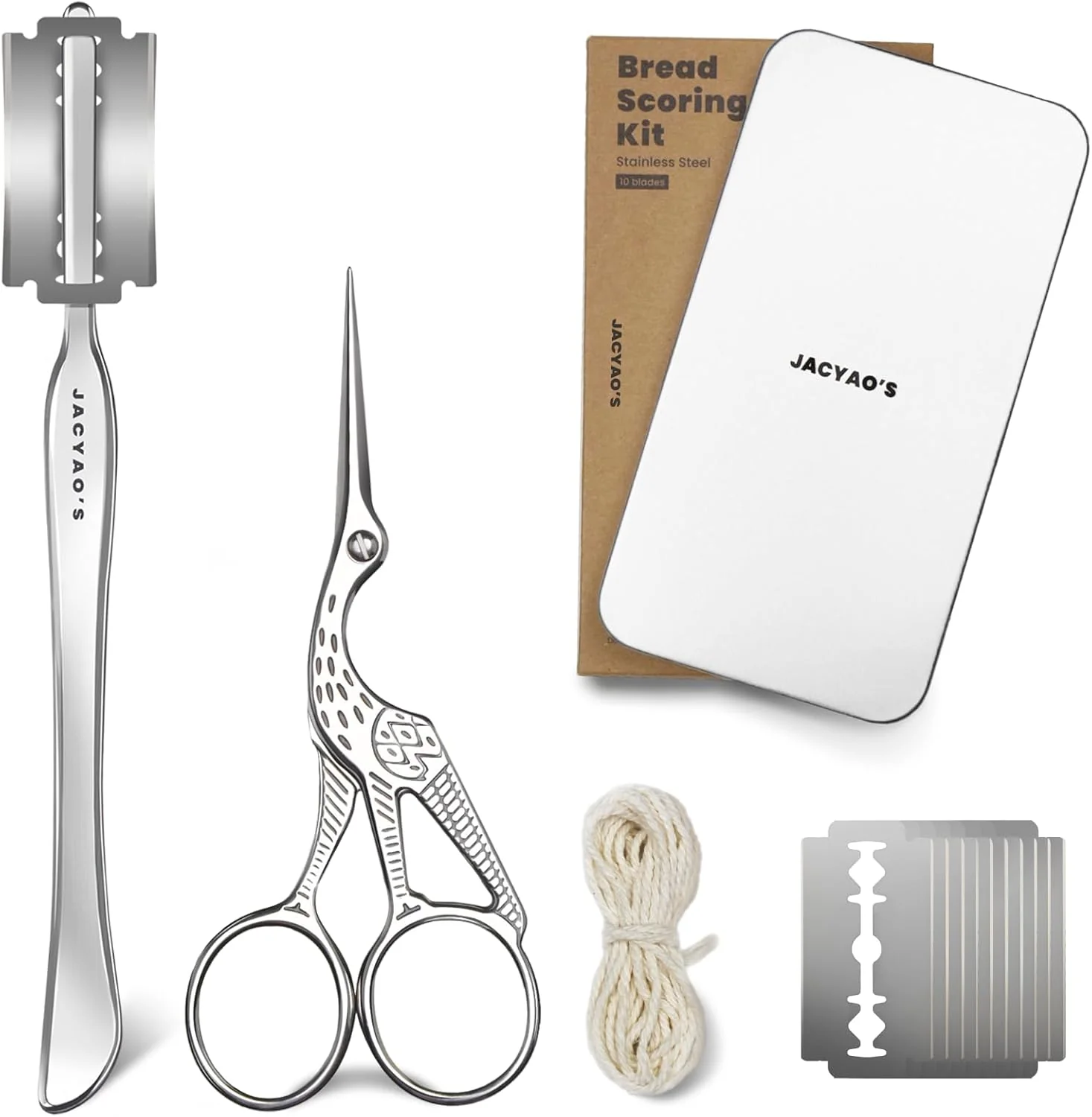Versatile JACYAO’S Bread Scoring Tool Kit Bread Lame and Dough Scissors Made From Food Grade Stainless Steel Outstanding