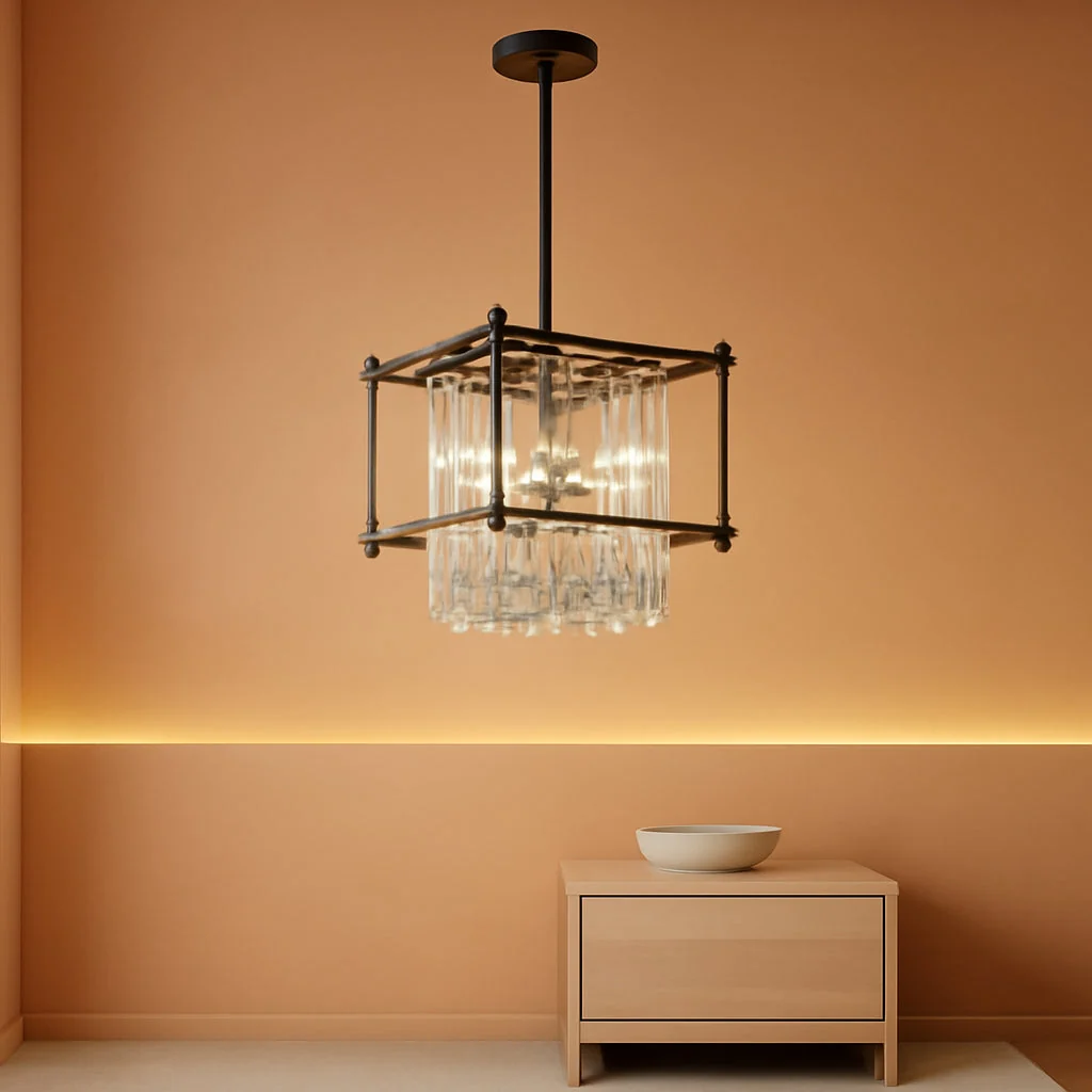 Powerful Black Crystal Chandelier For Entryway Ceiling Light Specialty