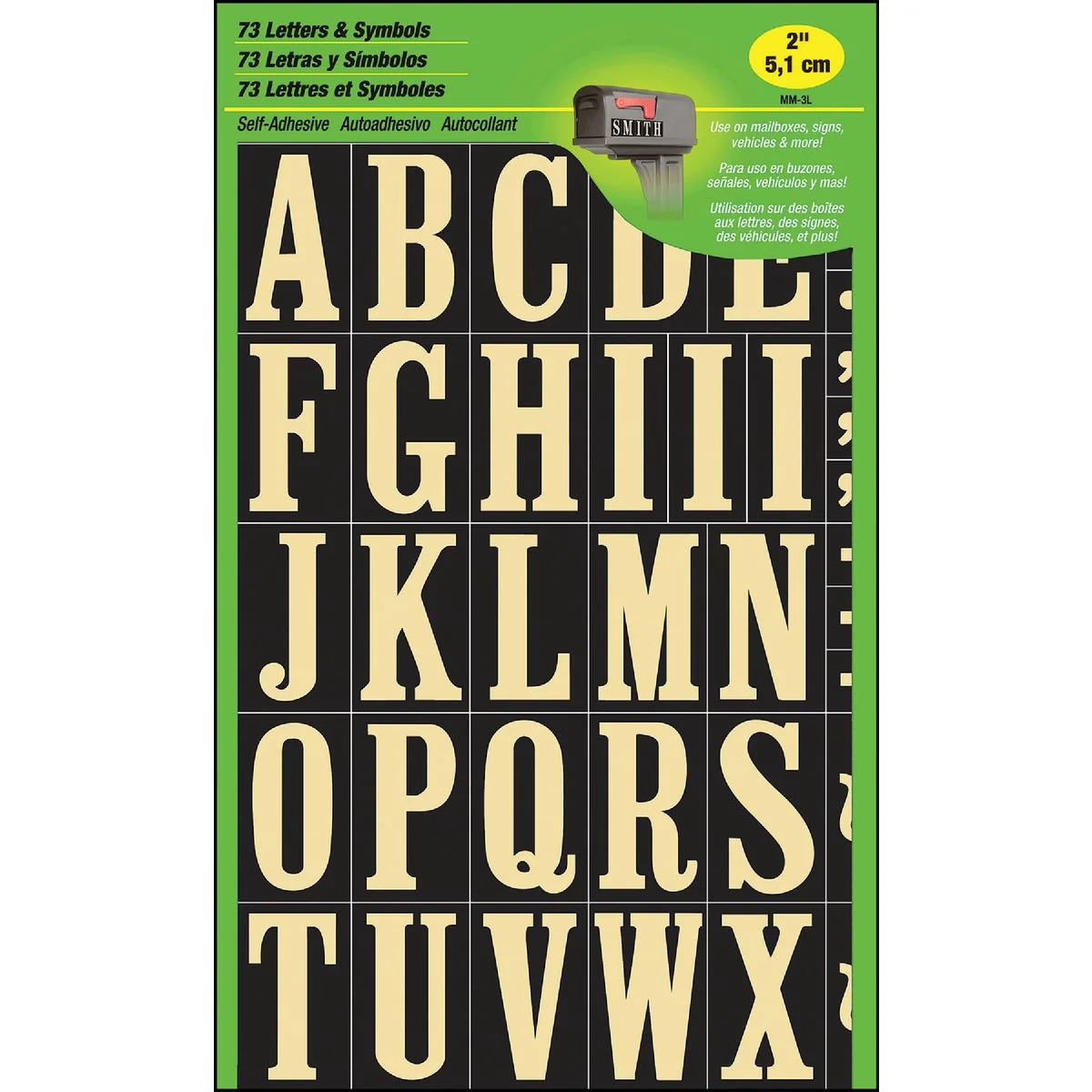 Excellent Hy-Ko Self-Adhesive Polyester 2 In. Gold Letter Set Classic
