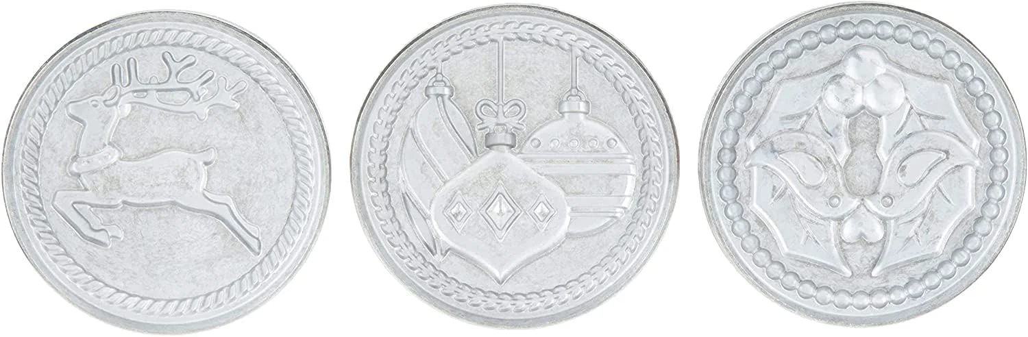 Environmentally Friendly Nordic Ware 01236 Yuletide Cast Cookie Stamps 3-inch rounds Silver Reliable