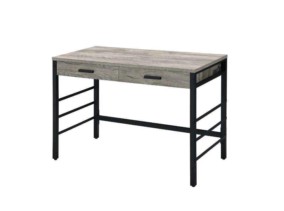 Minimalist Disho – Writing Desk With USB – Light Weathered Oak Black Elegant