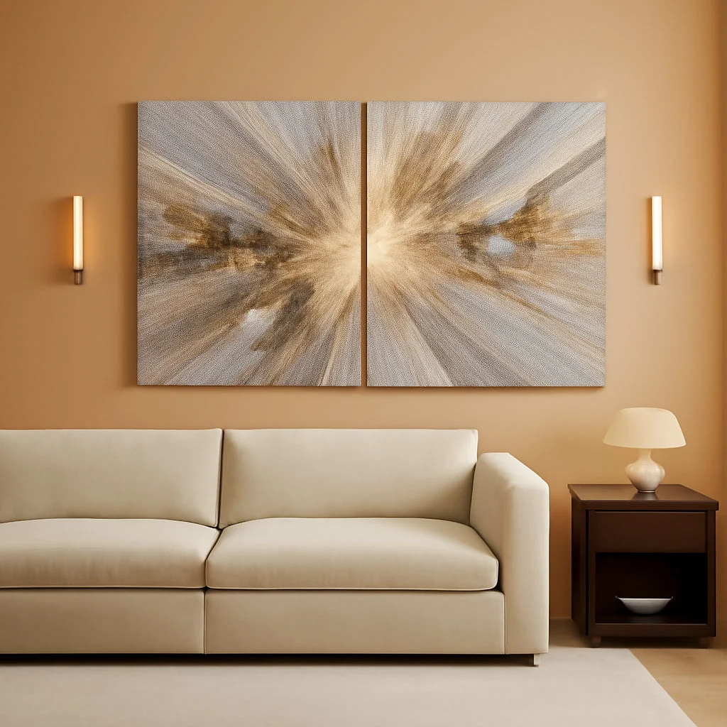 First-Class Contemporary Canvas Wall Art 20x40Inches White Brown Pure
