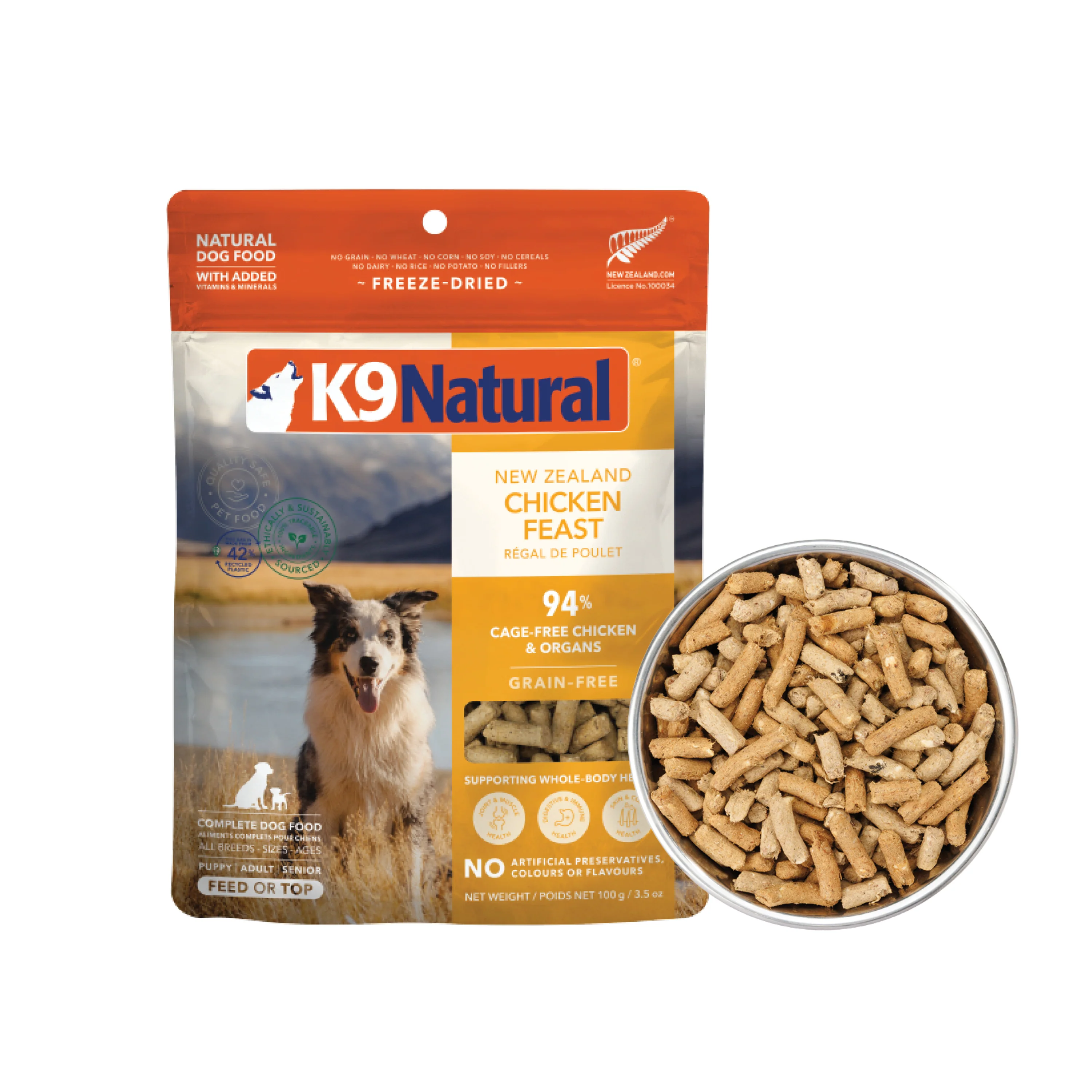 Recyclable K9 Feline Natural Dog Food – Grain- ze-Dried Easy-to-Use