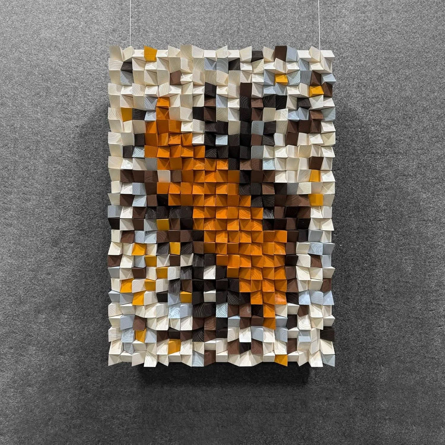 Sophisticated Orange White Mosaic Wall Art Dimensions 27.6×39.4in Relaxed