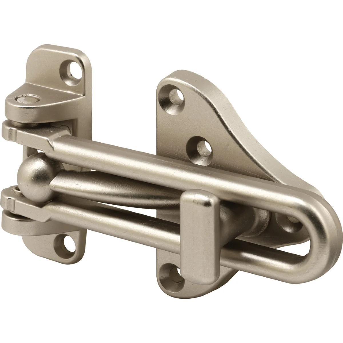 Safe Defender Security Satin Nickel Swing Bar Door Guard with Lock Green