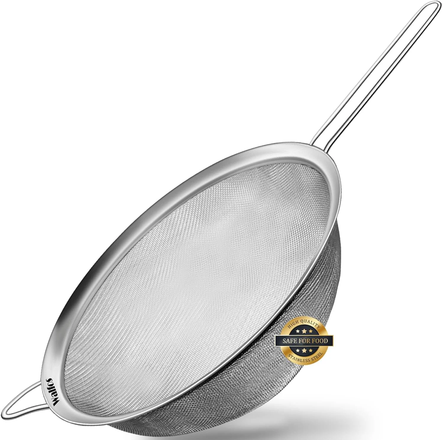 Casual Walfos 9.35 Inch Large Fine Mesh Strainer Stainless Steel 30 Mesh Sieve with Sturdy Handle Kitchen Food Strainers Sifters for Rice Quinoa Pasta Fruits Vegetables etc. Solid