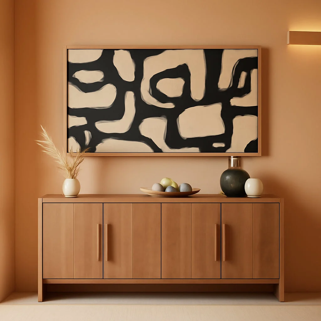 User-Friendly Beige Modernist Framed Abstract Wall Art 30X60Inch Powerful