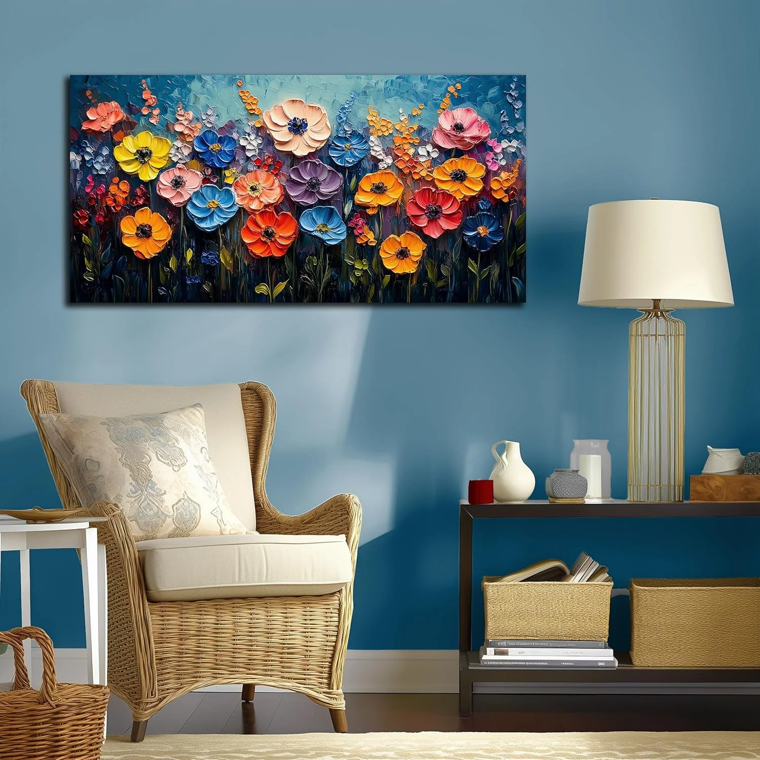 Convenient Flower Canvas Wall Art 20×40 Inch Colorful Exclusive