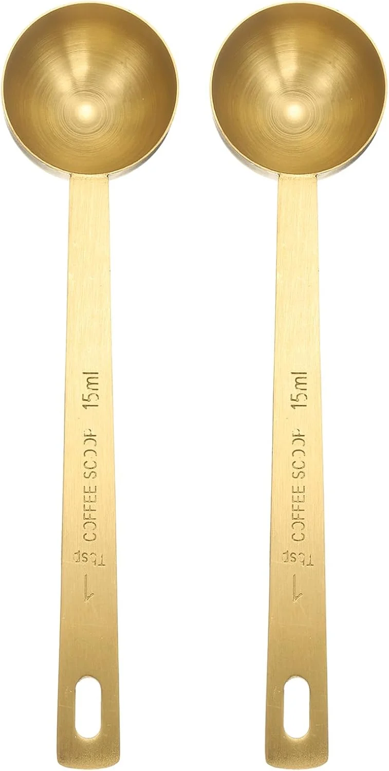 Fine Harfington 2pcs Coffee Scoop Spoon 1tbsp 3tsp 15ml 304 Stainless Steel Long Handle Teaspoon Tablespoon Measuring Spoons Scoops for Tea Sugar Smooth