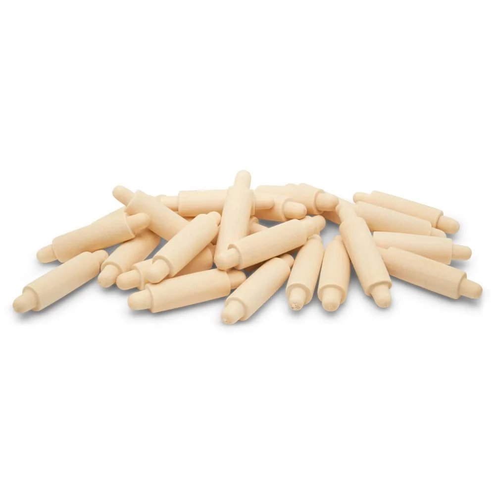 Flexible Wooden Mini Rolling Pin 1-1 2 inches Pack of 25 for Scrapbook Projects Miniatures Party Decor and Crafts by Woodpeckers Dependable