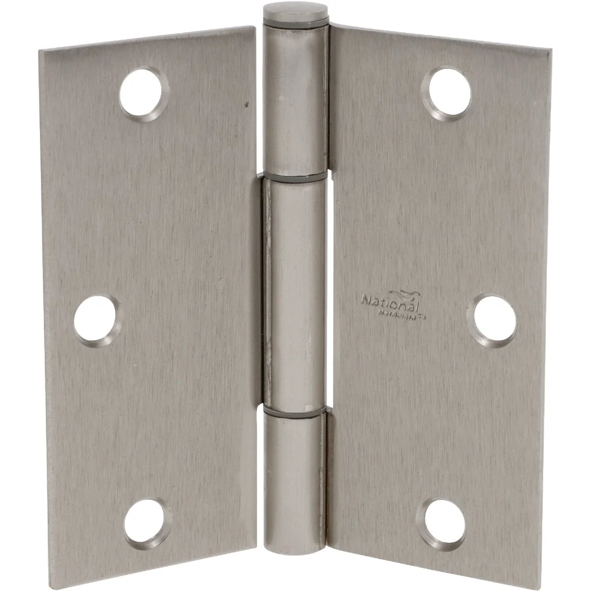 Traditional National Hardware Squeak Guard 3-1 2 In. Satin Nickel Hinge with Square Corner 3-Count Outstanding
