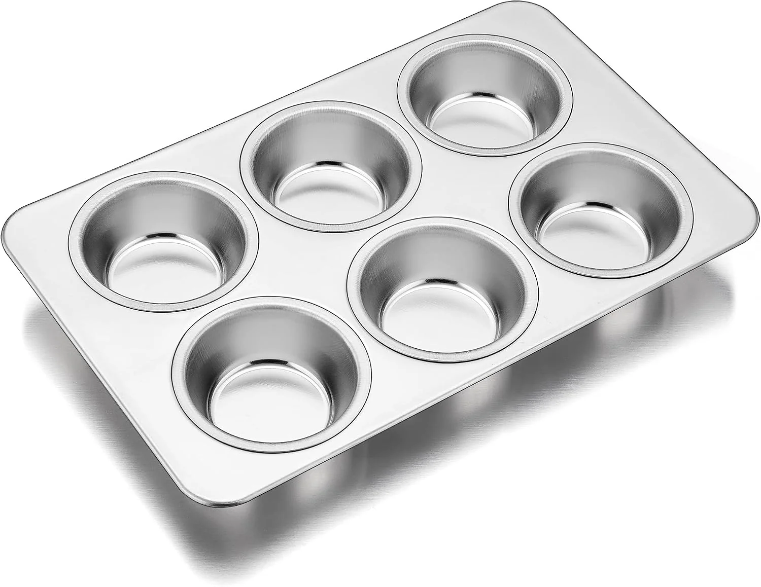 Clean TeamFar Muffin Pan 6 Cup Muffin Pan for Baking Cupcake Pan Muffin Tin Stainless Steel Muffin Tray Set for Making Cakes Cornbread Quiche and More Healthy amp Sturdy Oven amp Dishwasher Safe Advanced