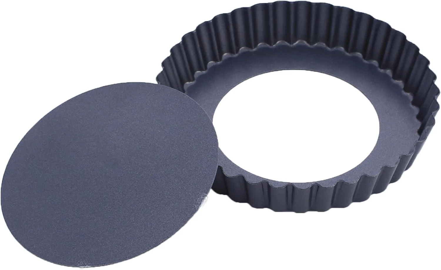 Classic 7 Inch Tart Pan Fluted Fruit Pie Pans with Removable Base Nonstick Coating Tarts Molds for Baking Supply For Pizza Tartlet Cake Quiche Premium Material
