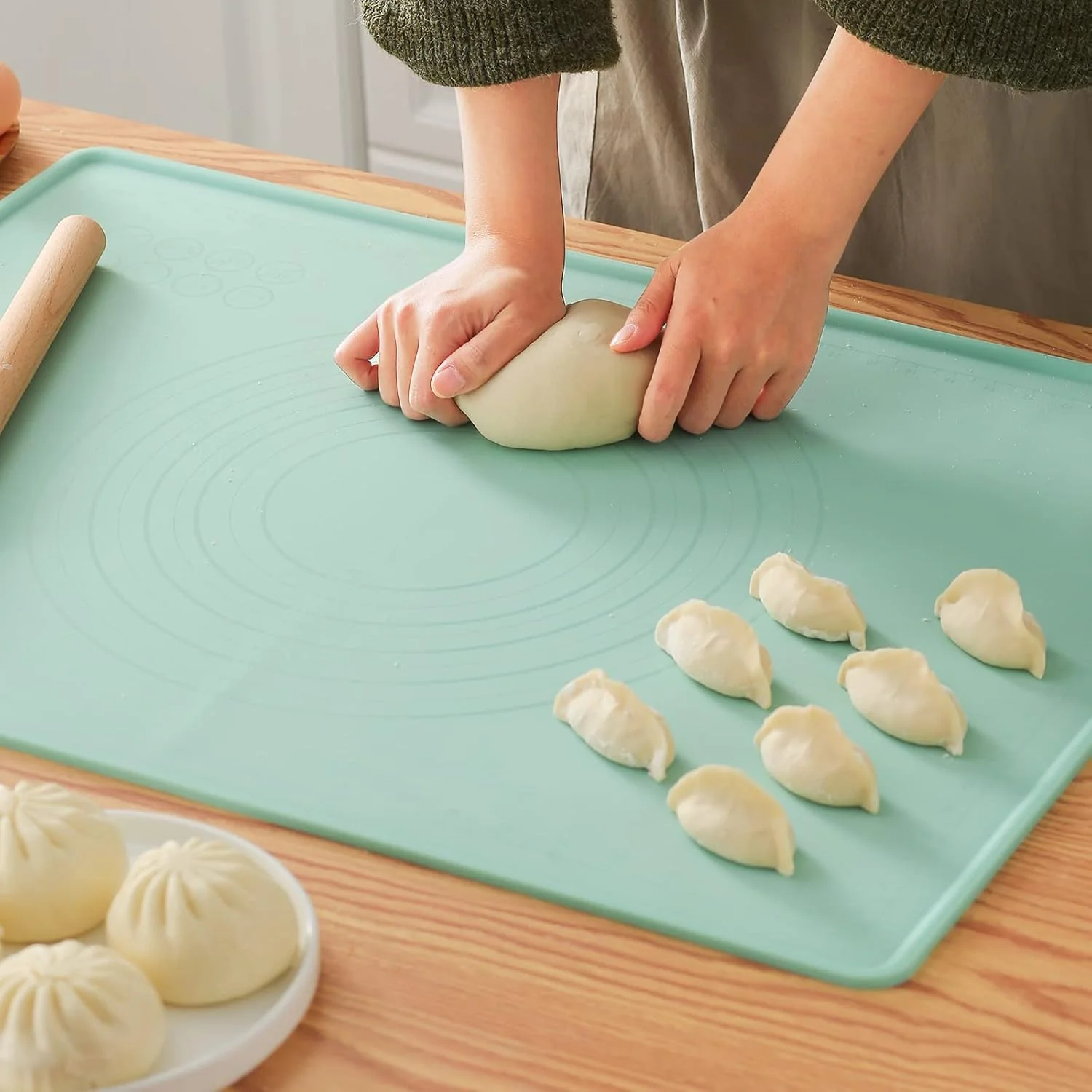 Long-Lasting Silicone Baking Mat 20 X28 Extra Large Non-stick Silicone Mat With High Edge Food Grade Silicone Dough Rolling Mat For Making Cookies Macarons Lightweight