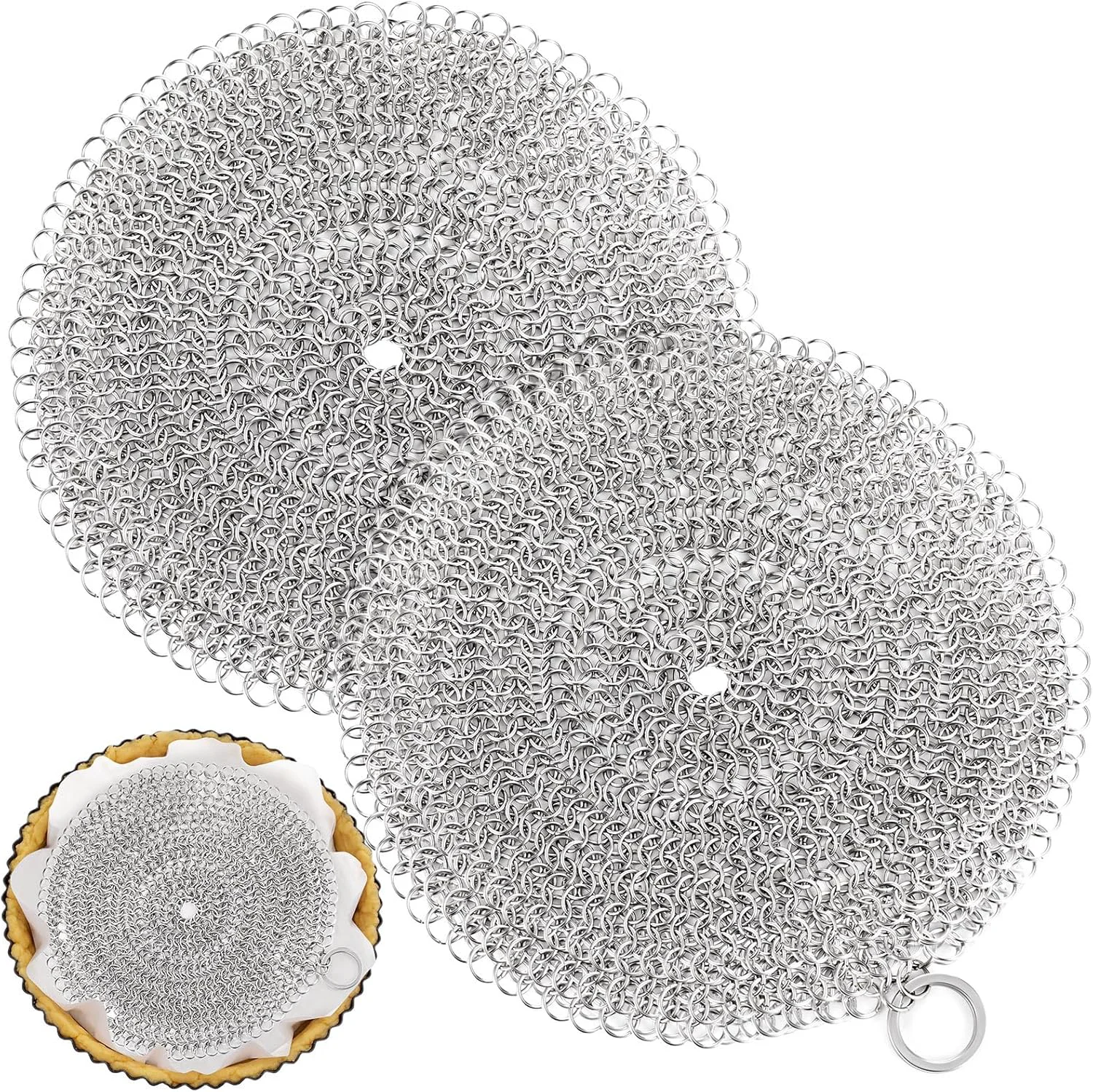 Quality Patelai 2 Pcs Stainless Steel Pie Weights for Baking Universal Fit Pie Weight for 7-10 Inch Pies Round Metal Pies Weights Chain Dishwasher Safe Secure