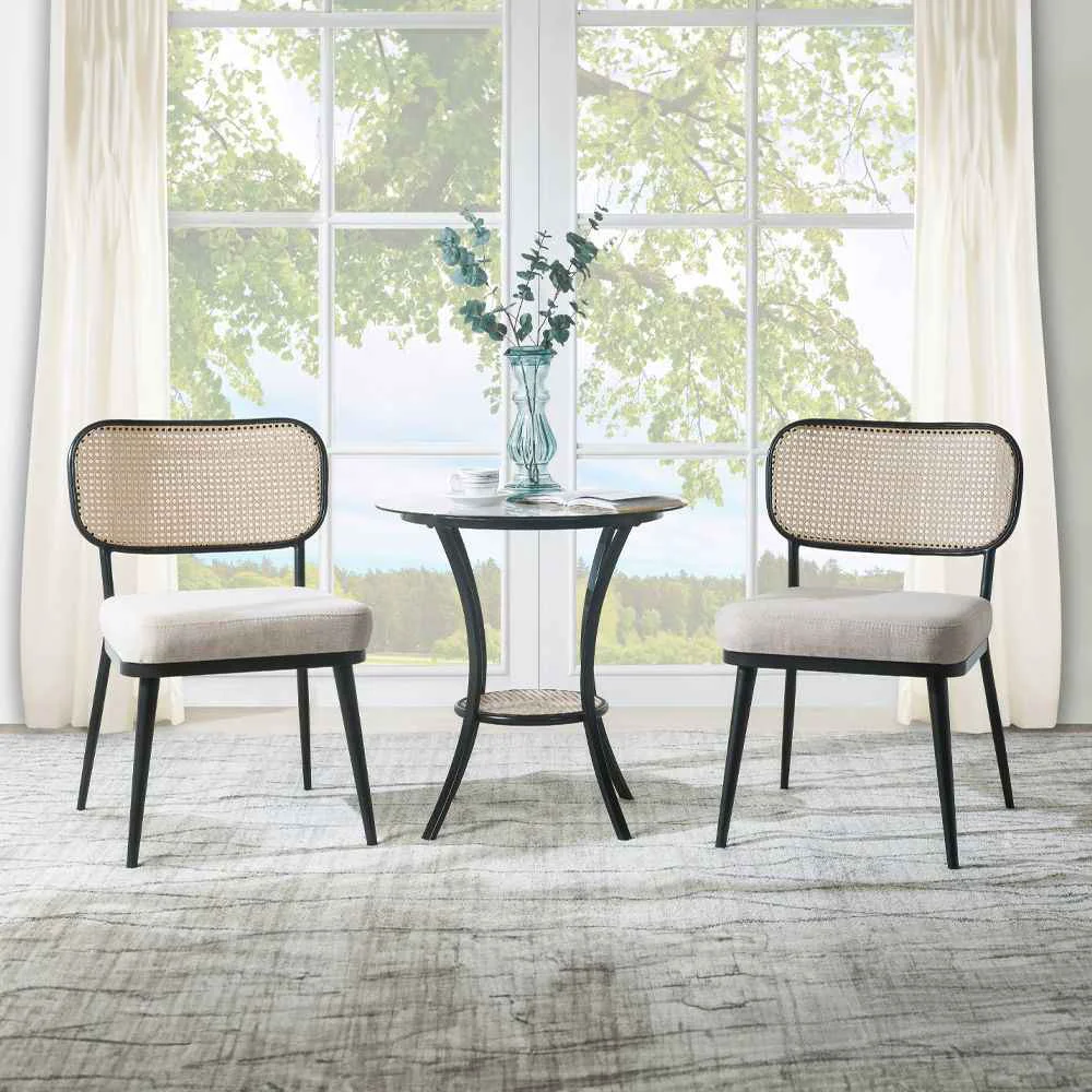 Versatile Colson – 3 Pieces Table Chairs Set – Black Proven