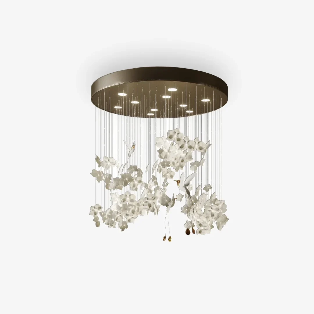 Secure Flora Bird Stair Chandelier Optimized