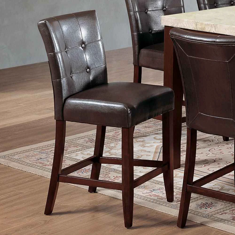 Original Design Britney - 20 Counter Height Chair Set of 2 - Espresso Synthetic Leather Walnut Breathable