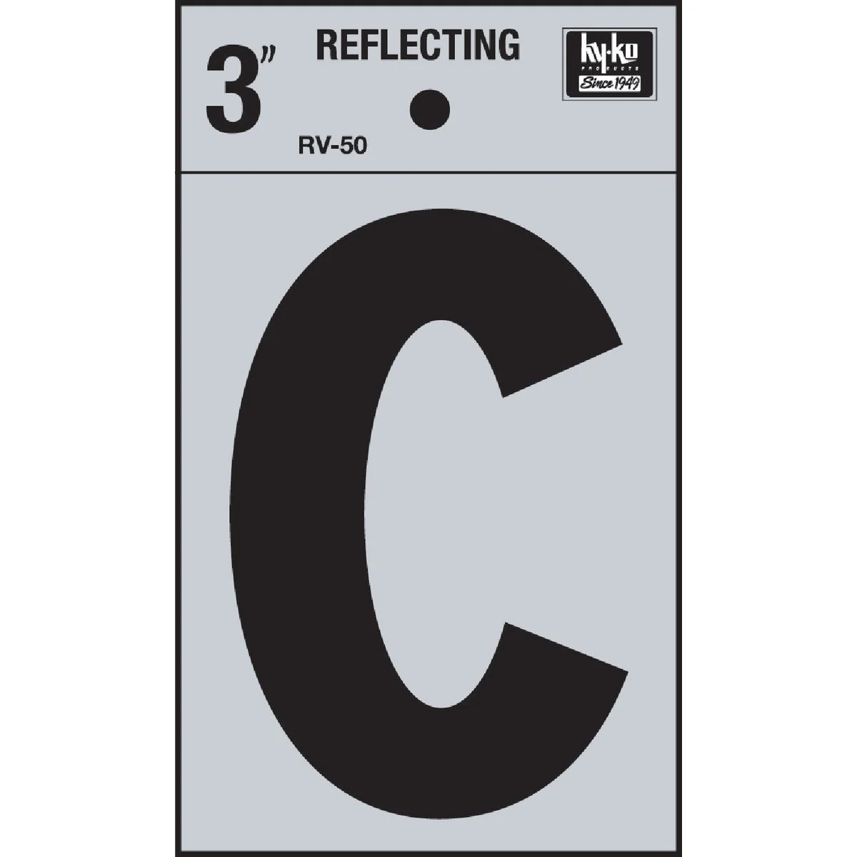 Durable Hy-Ko Vinyl 3 In. Reflective Adhesive Letter C Unique