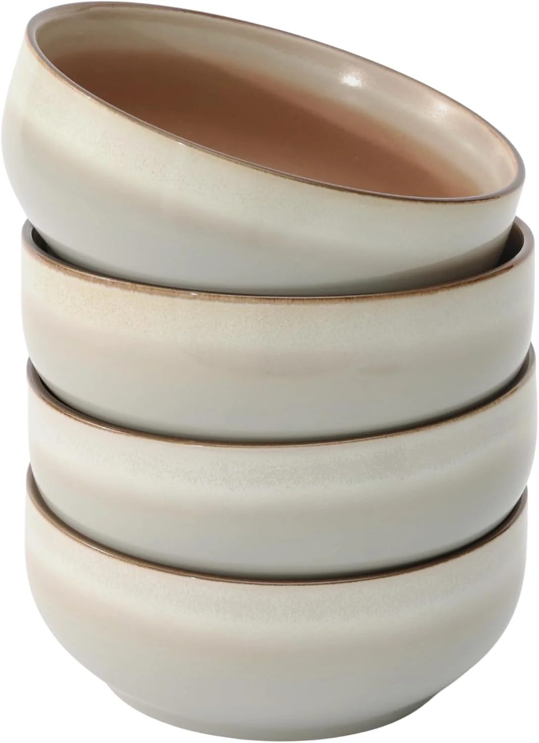 Environmentally Friendly Ceramic Ce Bowls Set of 4-21 oz Stoneware Bowls for Soup Salad Dessert or Ice Cream – Stackable Dishwasher Microwave Safe Practical