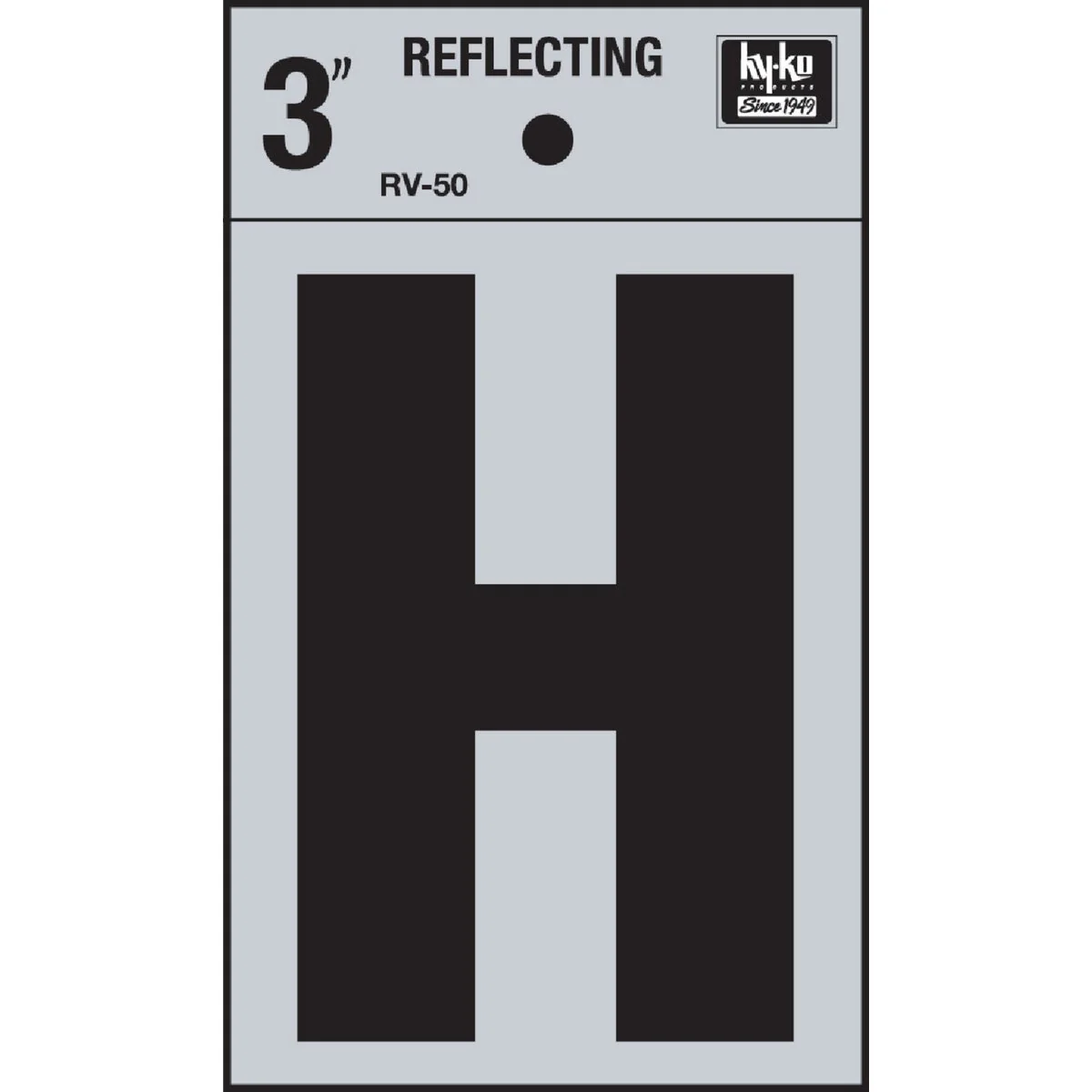 Pure Hy-Ko Vinyl 3 In. Reflective Adhesive Letter H Detailed