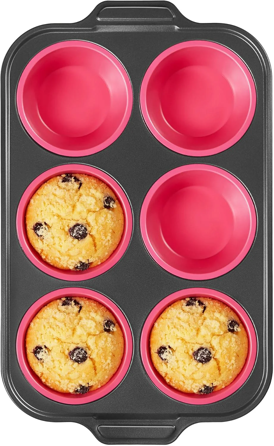 Official Bronypro Jumbo Silicone Muffin Cupcake Pan for Baking with Metal Frame Extra Large 3.5dia Muffin Tins Easy to Pop Nonstick Non Toxic Bakeware for Authentic