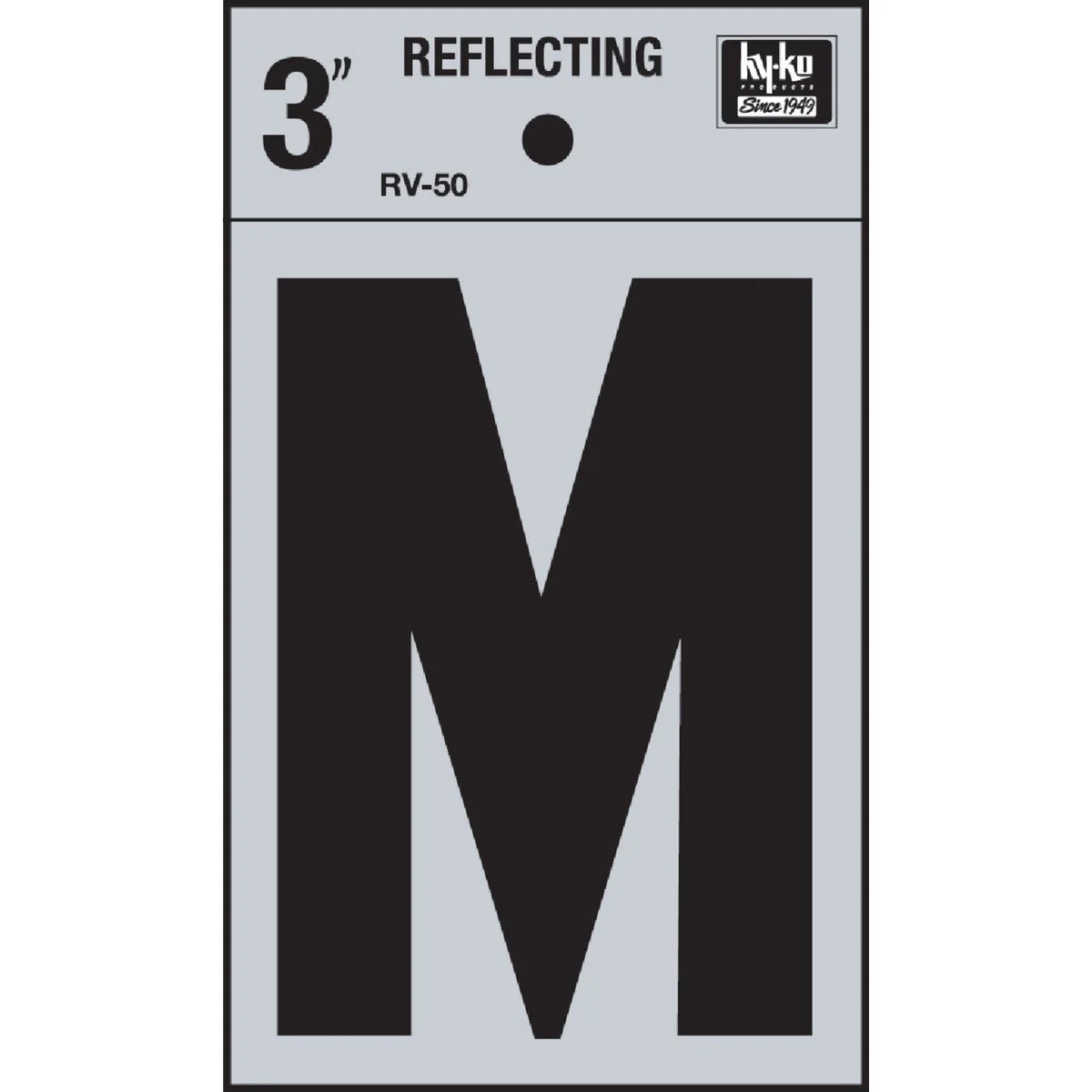 Traditional Hy-Ko Vinyl 3 In. Reflective Adhesive Letter M Pure