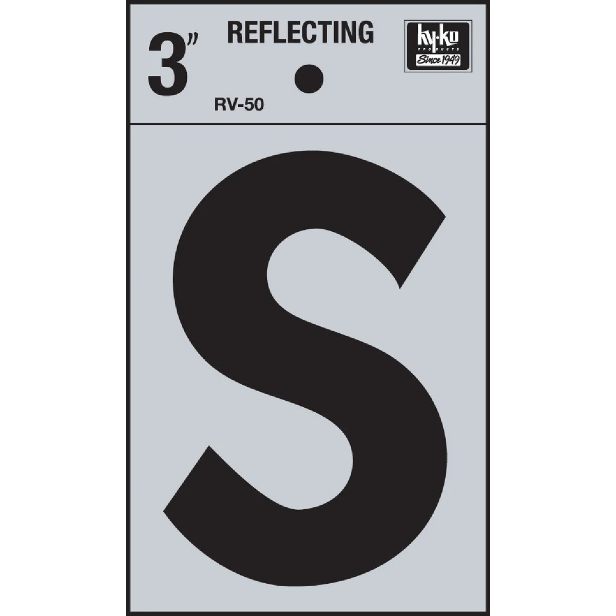 Classic Hy-Ko Vinyl 3 In. Reflective Adhesive Letter S Lightweight