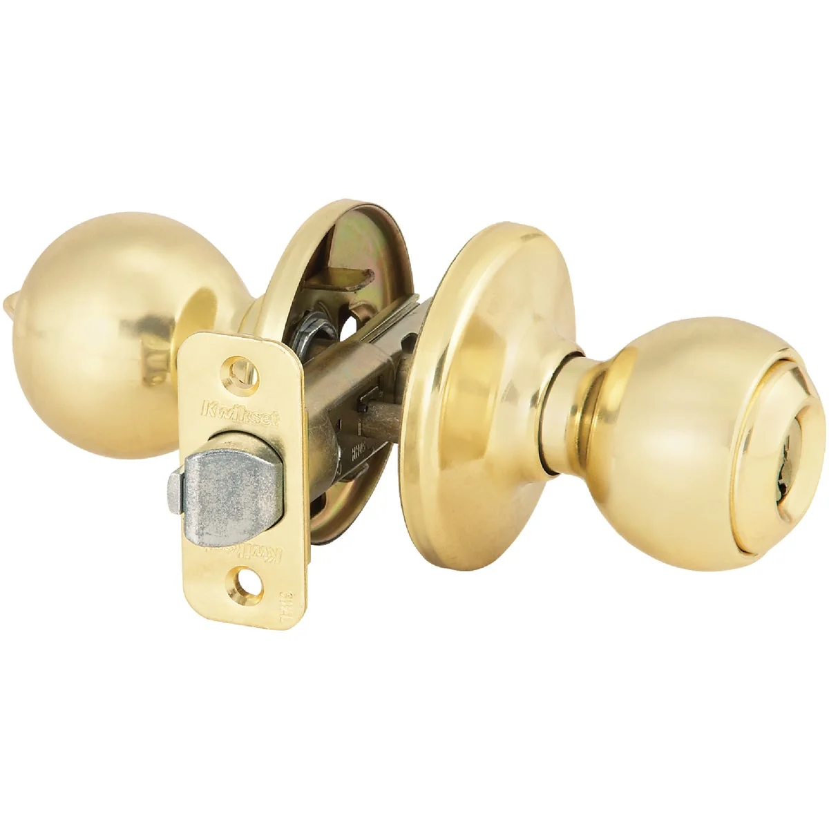 World-Class Kwikset Polo Polished Brass Entry Door Knob Lightweight