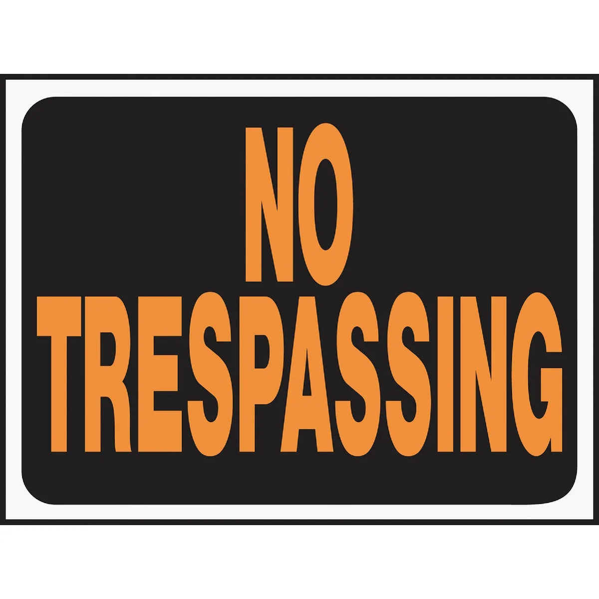 Detailed Hy-Ko Plastic Sign No Trespassing Selected