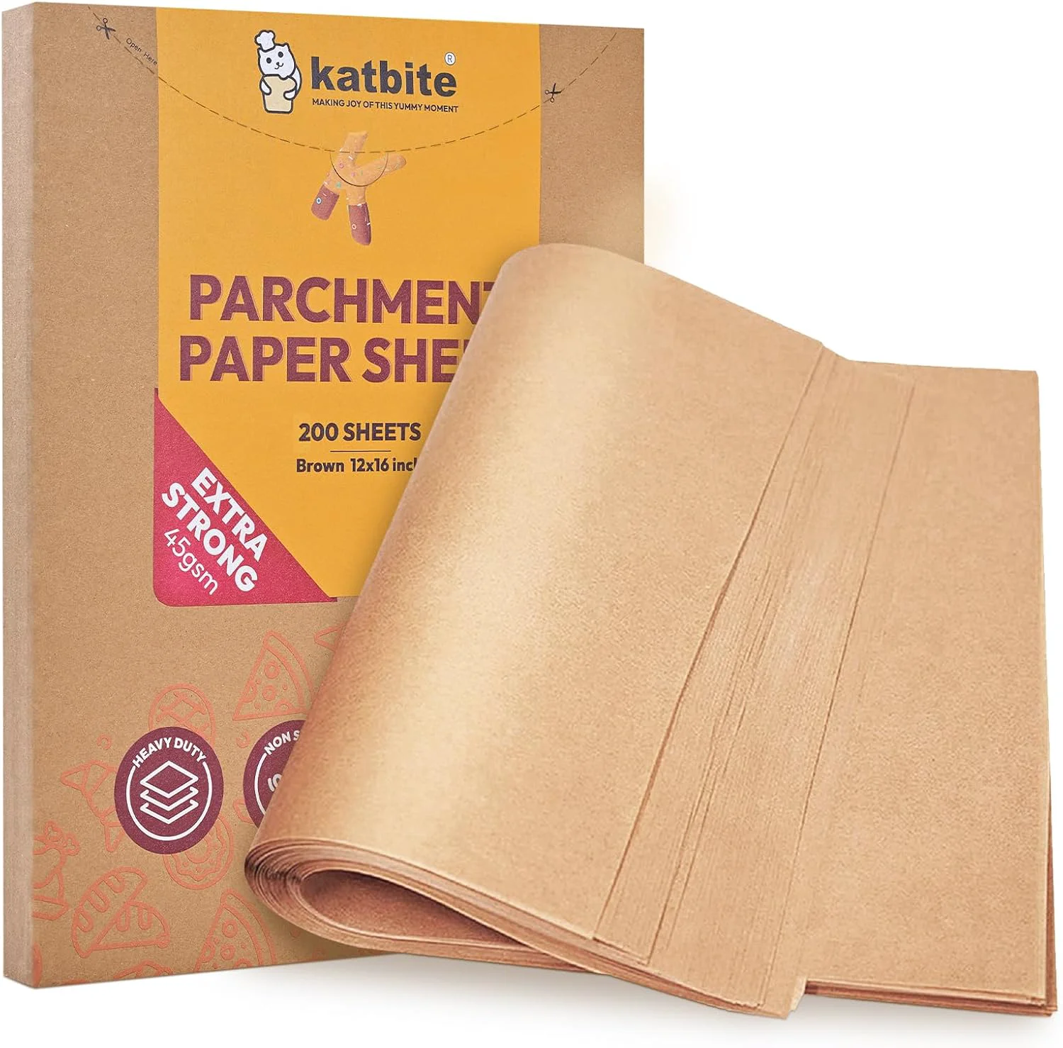 Fine Crafted Katbite 200Pcs 12×16 In Unbleached Parchment Paper for Baking Precut Parchment Paper Sheets Heavy Duty Flat Baking Paper Soft