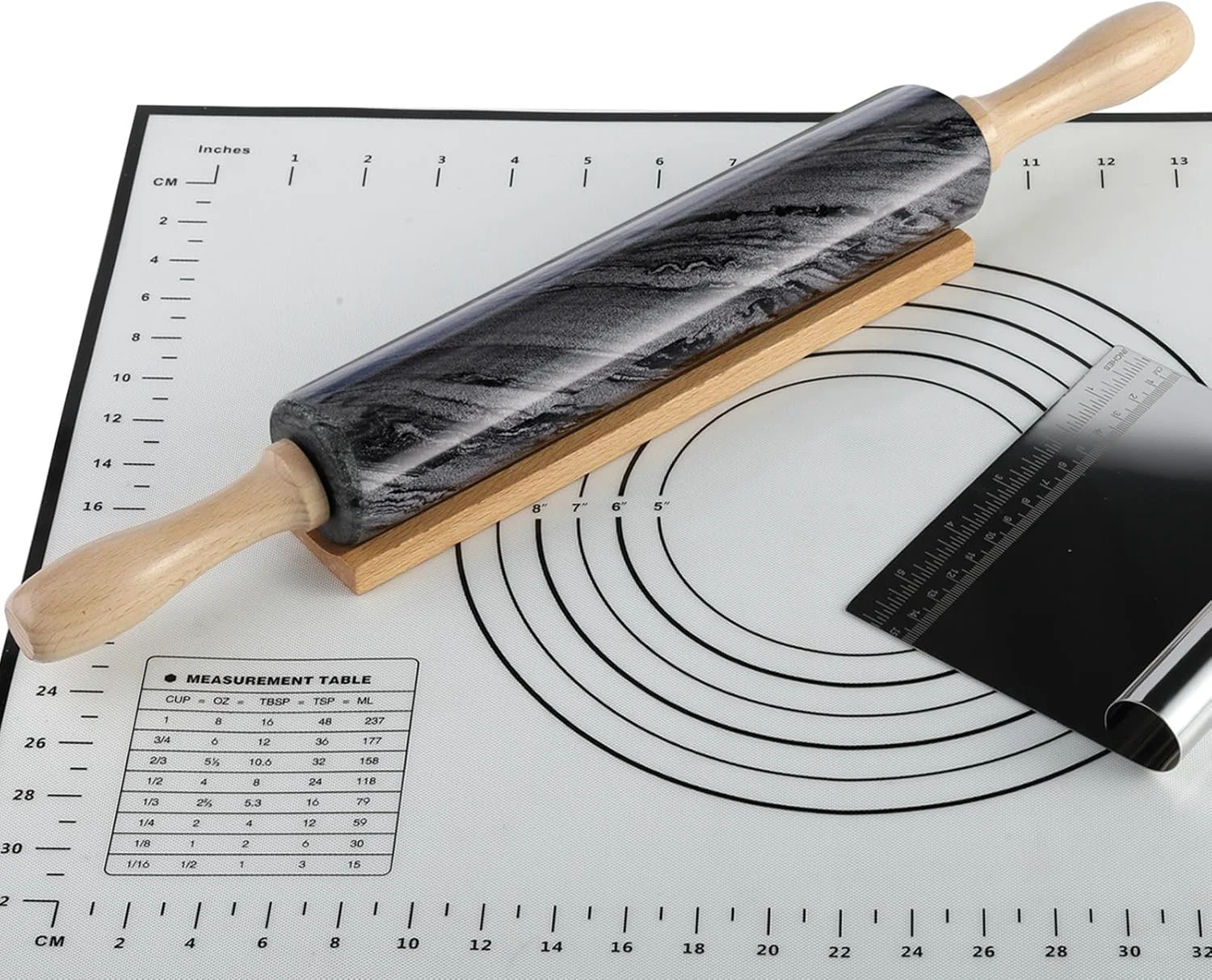 Easy-to-Use African Natural Marble Rolling Pin Non-Stick Polished Dough Roller Pasta Dumpling Fondant Pie Crust Bread Pizza Dough High-Performance