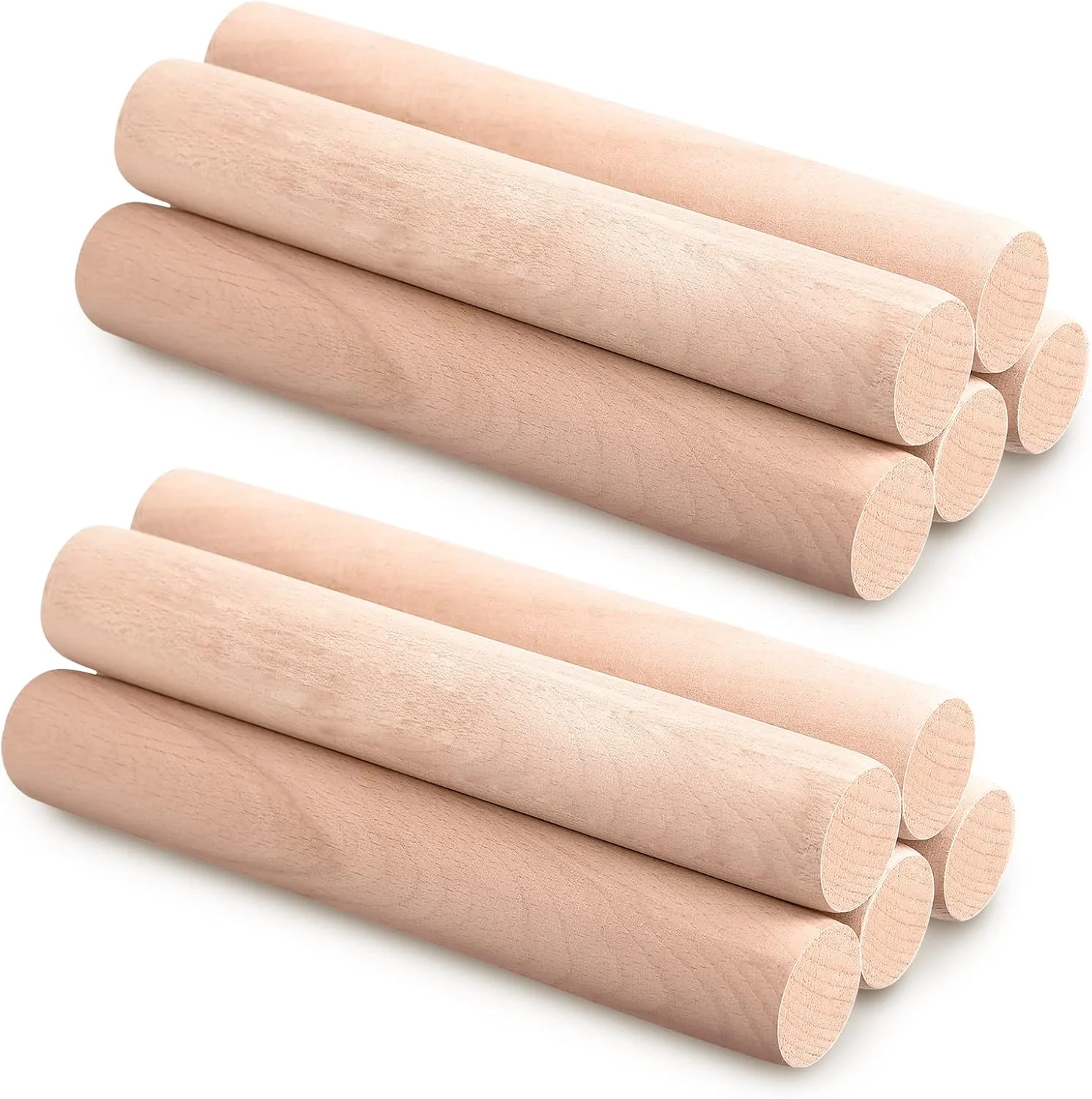 World-Class Patelai 10 Pieces Small Wooden Rolling Pin Dumpling Dough Roller Wooden Mini Rolling Pins Kitchen Utensil Tool for Fondant Pasta Bread Pastry Cookies Pizza Pie Cylinder Style 6.3 Inch Convenient