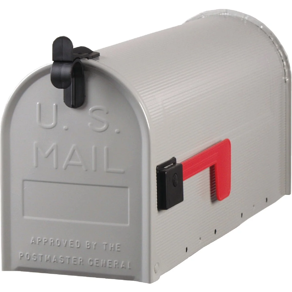 Traditional Gibraltar Grayson T1 Gray Steel Rural Post Mount Mailbox Prestigious