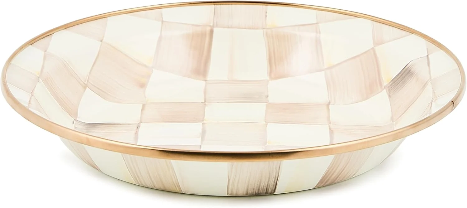 Fine MACKENZIE-CHILDS Mocha Check Pie Plate Smart