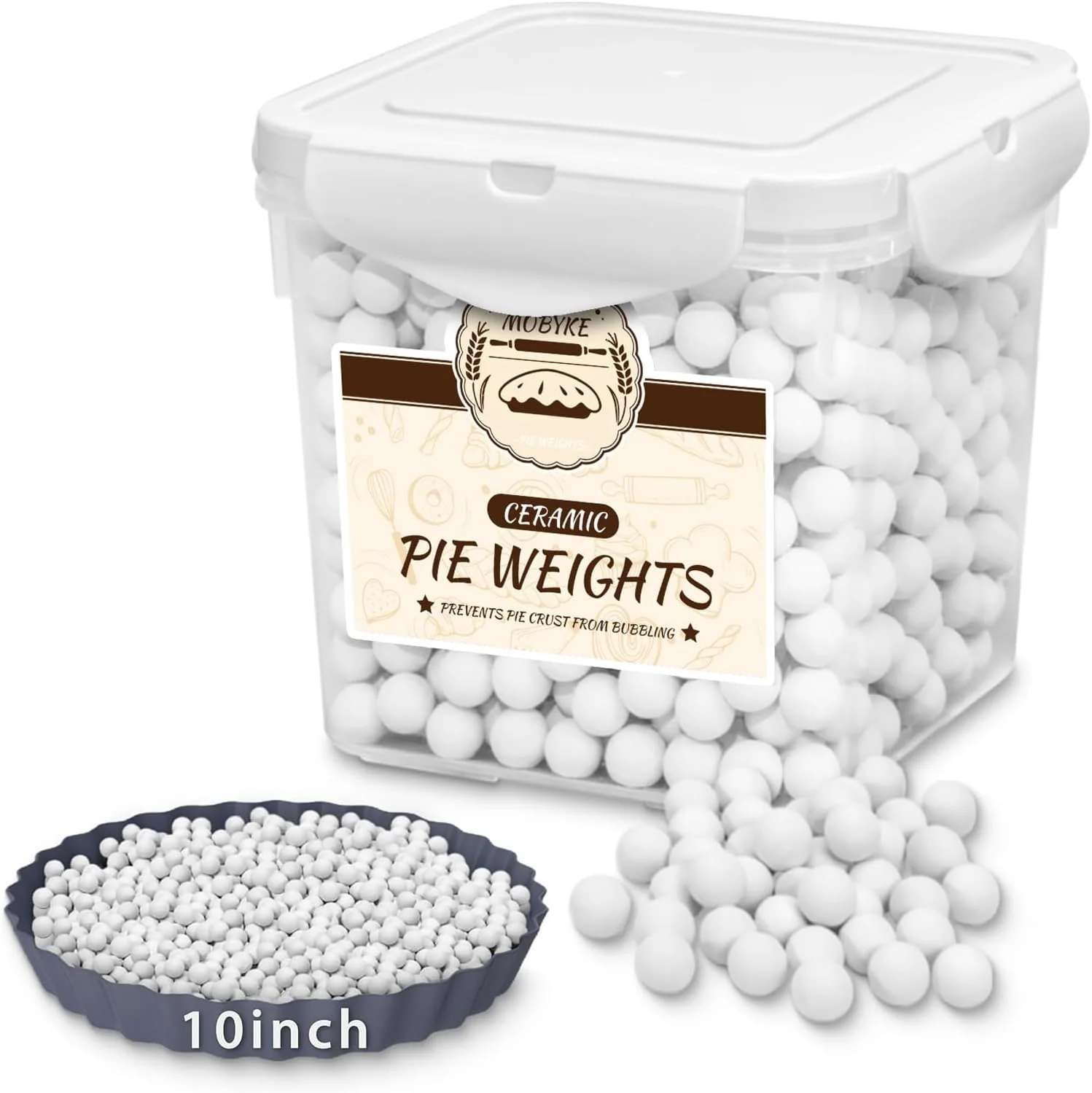 Authentic MOBYKE 2.2 LB Pie Weights for Blind Baking in Kitchen Stylish