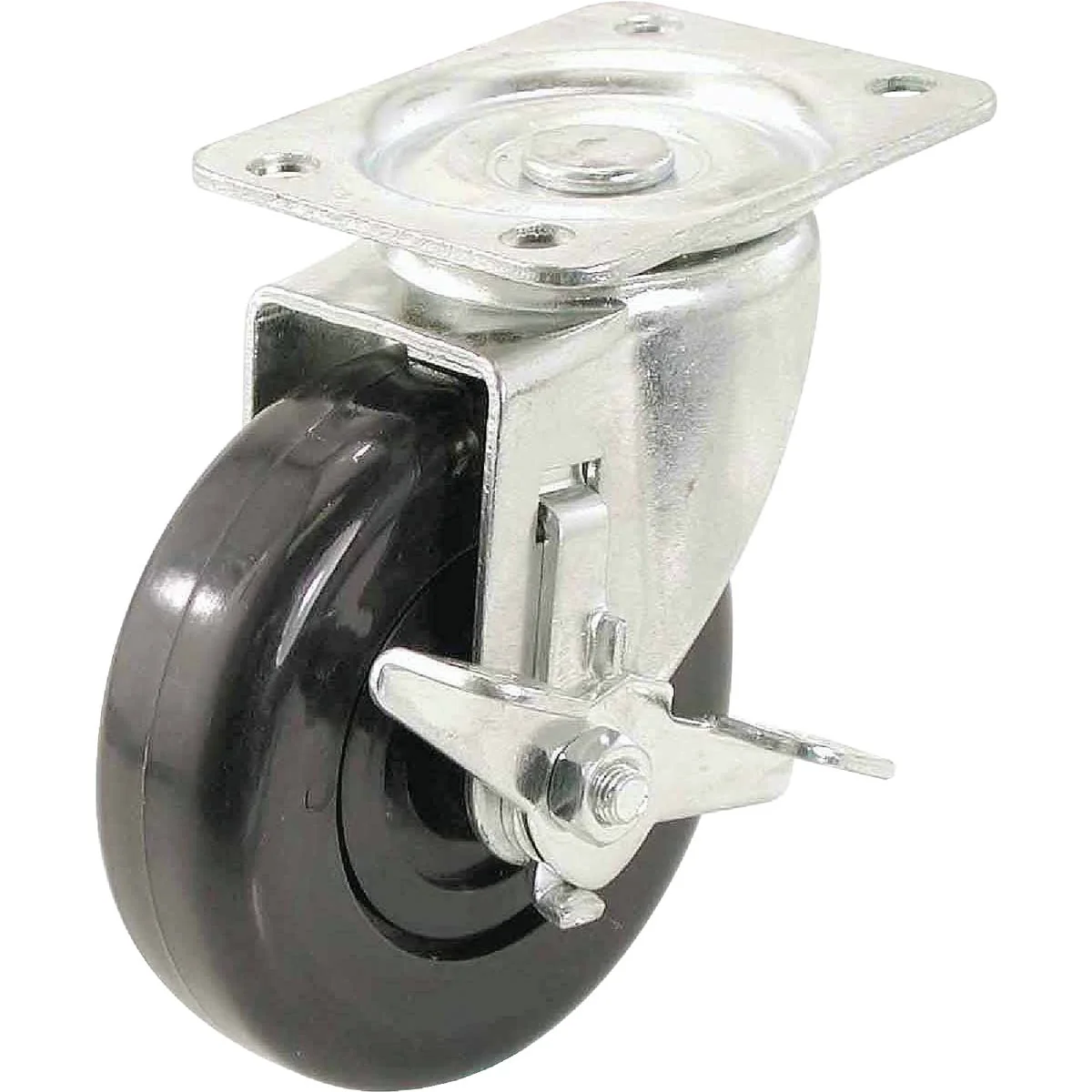 Contemporary Shepherd 4 In. General-Duty Soft Rubber Swivel Plate Caster with Brake Optimized