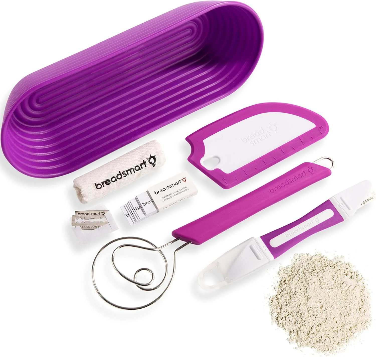 Innovative Artisan Bread Making Kit - 5PC Sourdough Bread Baking Supplies Set - Lame Scraper Whisk Banneton Bread Proofing Basket Cotton Liner Optimized