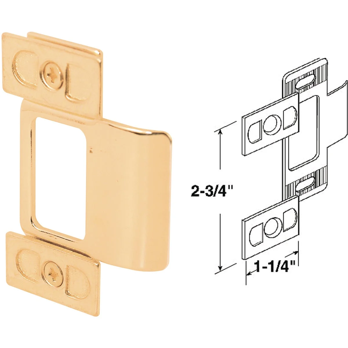 Crafted Defender Security Small Brass Adjust-A-Strike Plate Quality