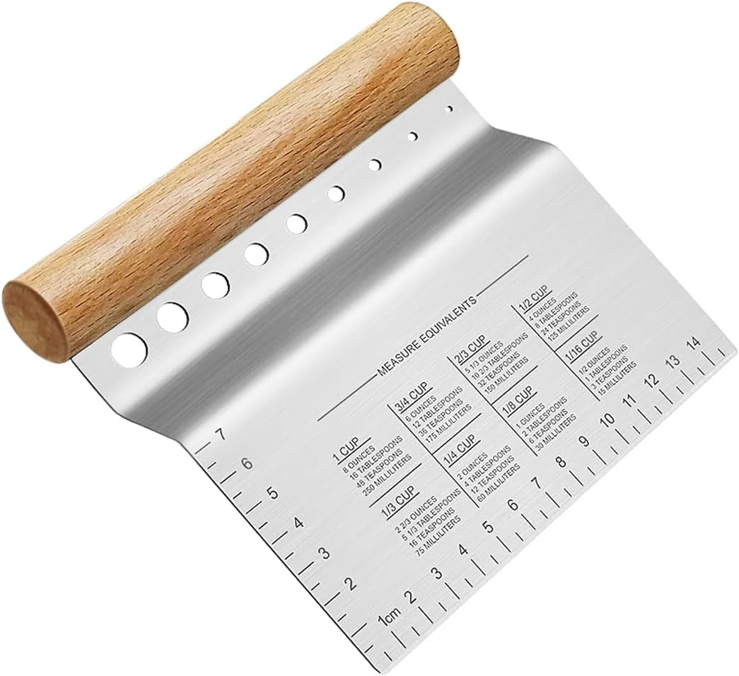 Verified ALLTOP Dough Bench Scraper Cutter Chopper 1 Pack Stainless Steel Blade Herb Stripper Scale Ruler Leaf Remover Quality