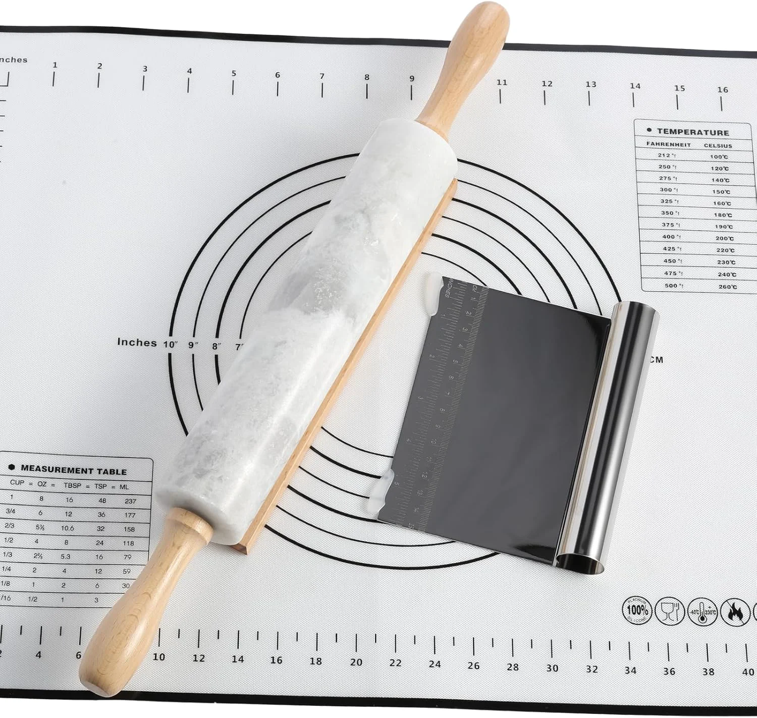 Modern Koville African Natural Marble Rolling Pin Non-Stick Polished Dough Roller Pasta Dumpling Fondant Pie Crust Bread Pizza Dough Convenient