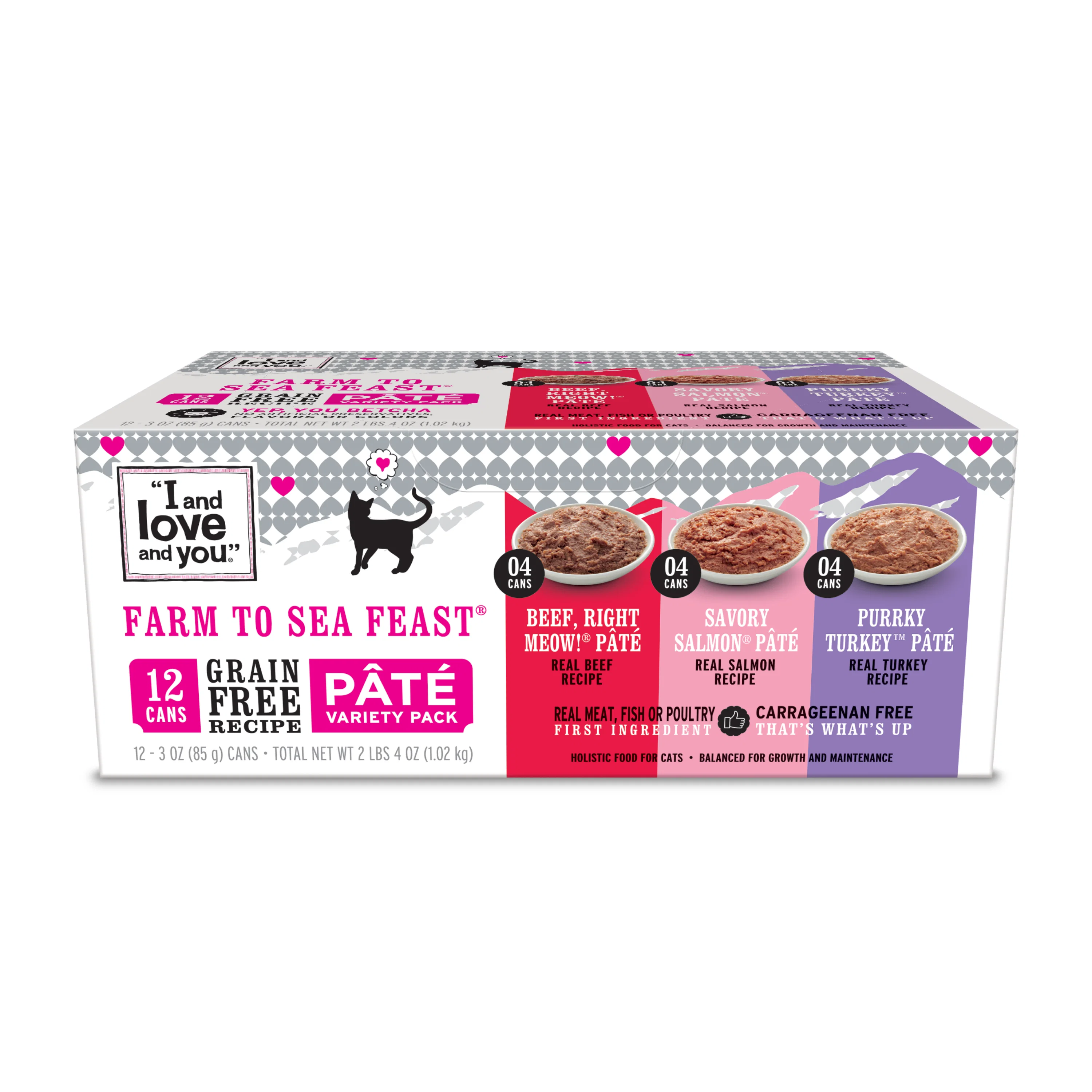 Optimized I and Love and You Farm To Sea Feast Cat Wet Food Pate Variety Pack 3oz 12-Pack Environmentally Friendly