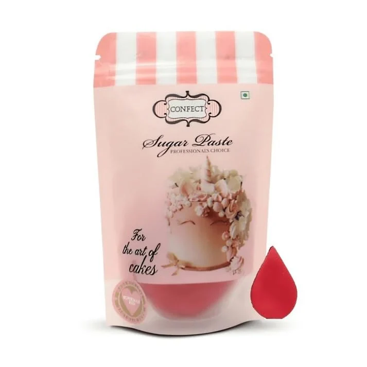 Fine Crafted Confect Red Fondant Vibrant Edible Cake Fondant for Christmas amp Special Occasions Easy to Roll Smooth Texture I for Cake Decorating amp Cupcakes Vegan amp Gluten- – 8.8 Oz Casual