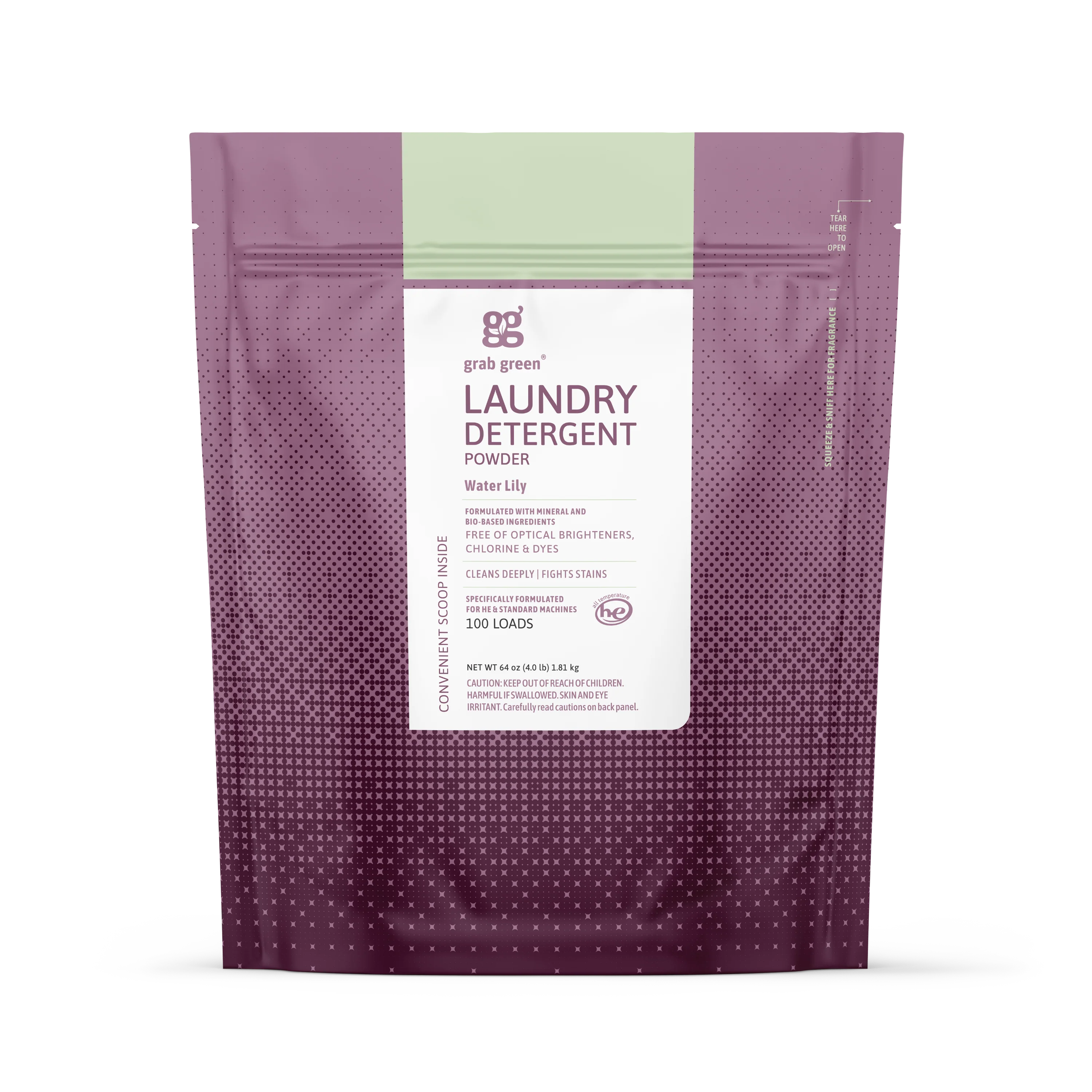 Fast grab green 3 in 1 Laundry Detergent Powder – Water Lily Certified