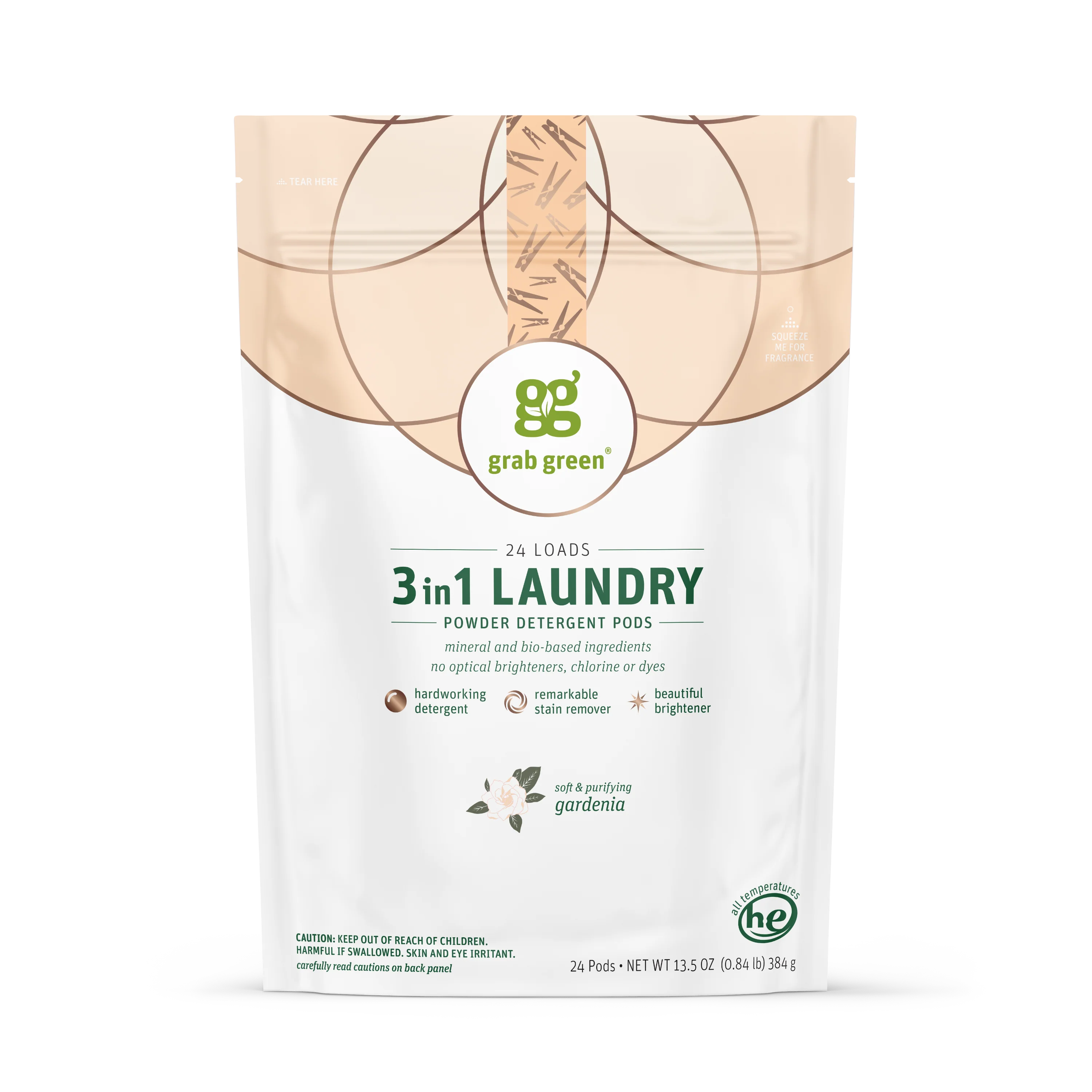 Fast grab green 3 in 1 Laundry Detergent Pods – Gardenia Enhanced