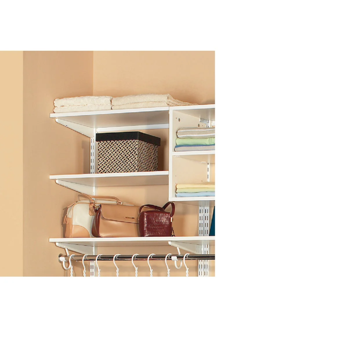Casual Organized Living domRail 3 Ft. W. x 14 In. D Melamine Closet Shelf White Authentic
