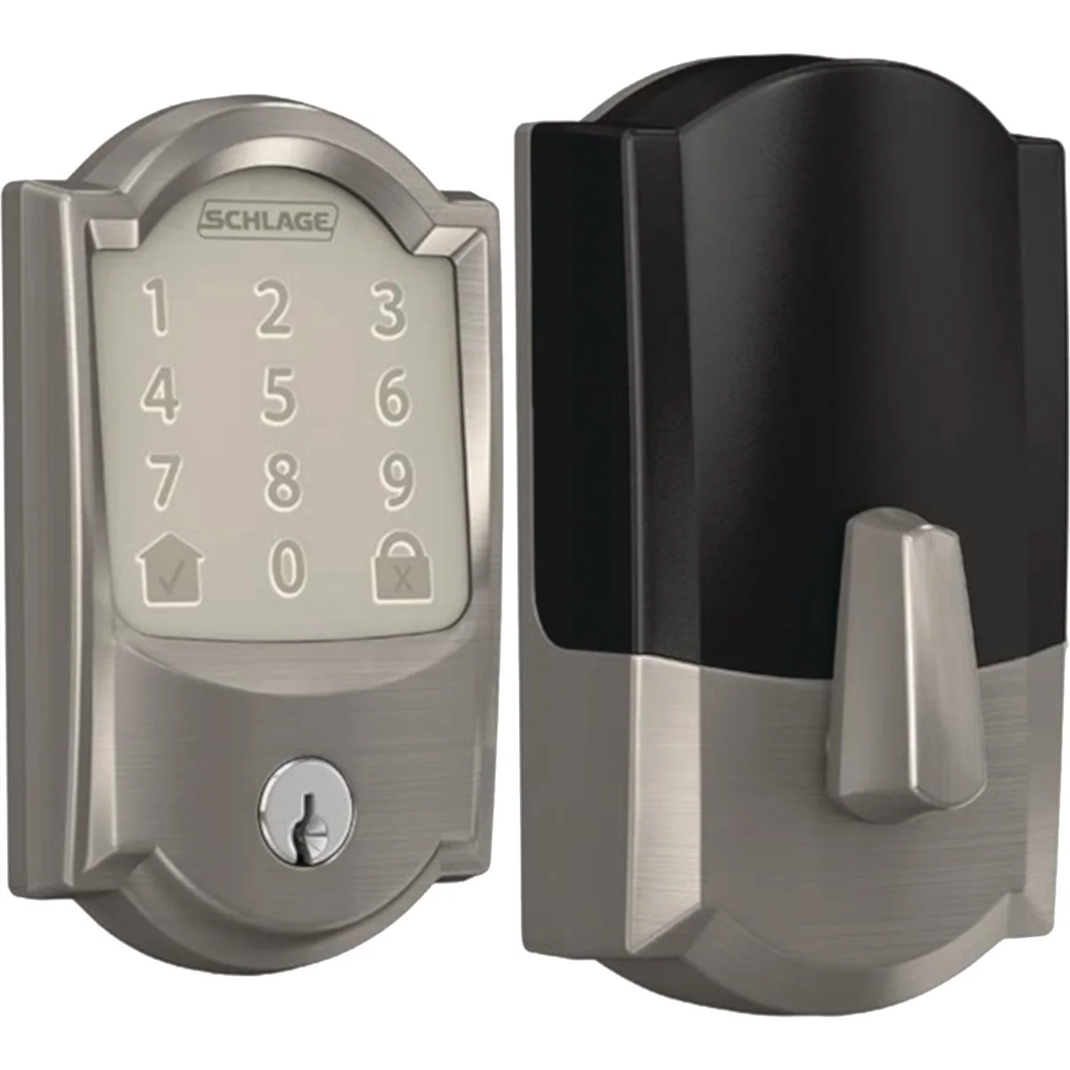 Quality Schlage Encode Smart WiFi Deadbolt with Satin Nickel Camelot Trim Lightweight