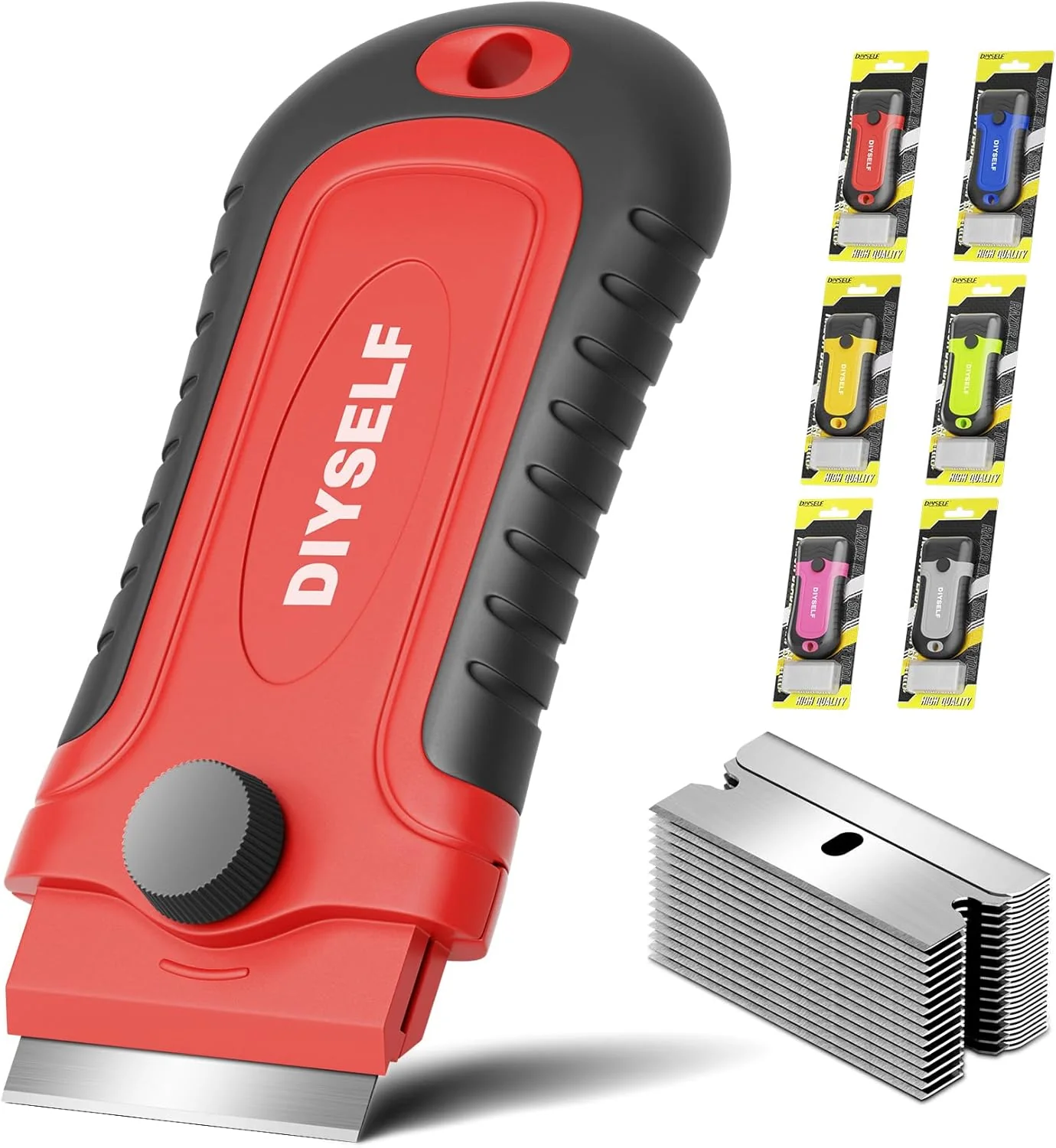 Durable Diyself 1 Pack Razor Blade Scraper with 15 Extra Blades Scraper Tool for Cleaning Window Paint Cooktop Oven Glass Stove Top Scraper Comfortable
