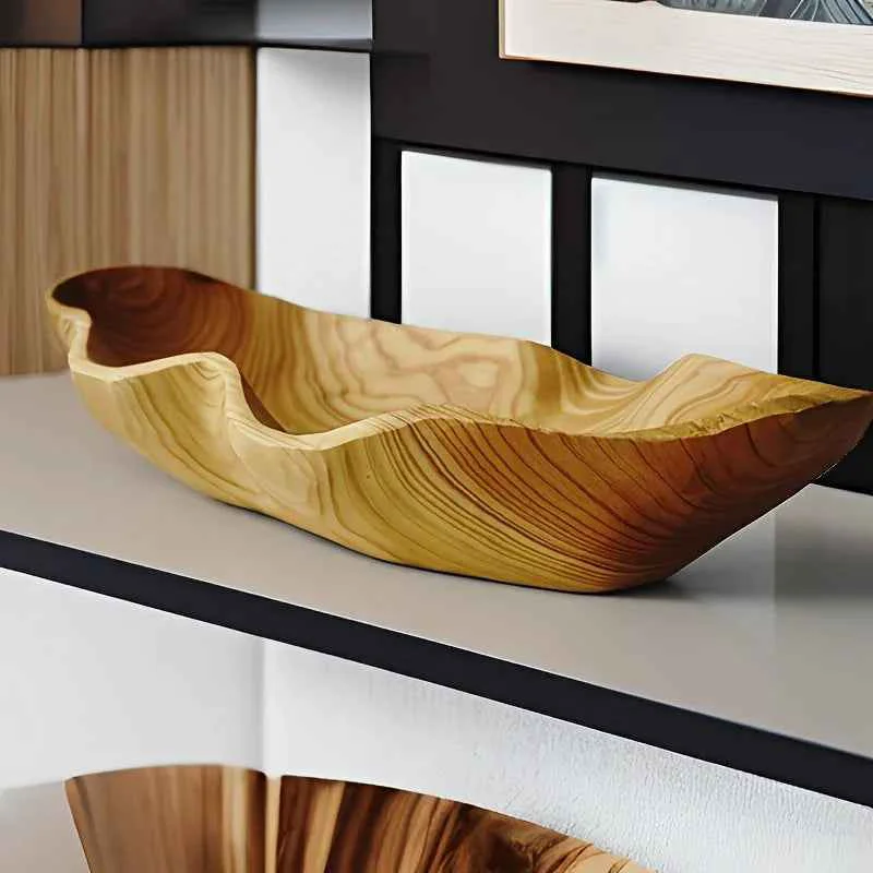 Next-Generation Elegant Solid Wood Tray – for Fruits Snacks and Keys I for Kitchen and Dining Room Decor Fruit Bowl Storage Tray Minimalist Design Rustic Decor Decorative Bowl Interior DecoratorsSPECIFICATIONS Pure